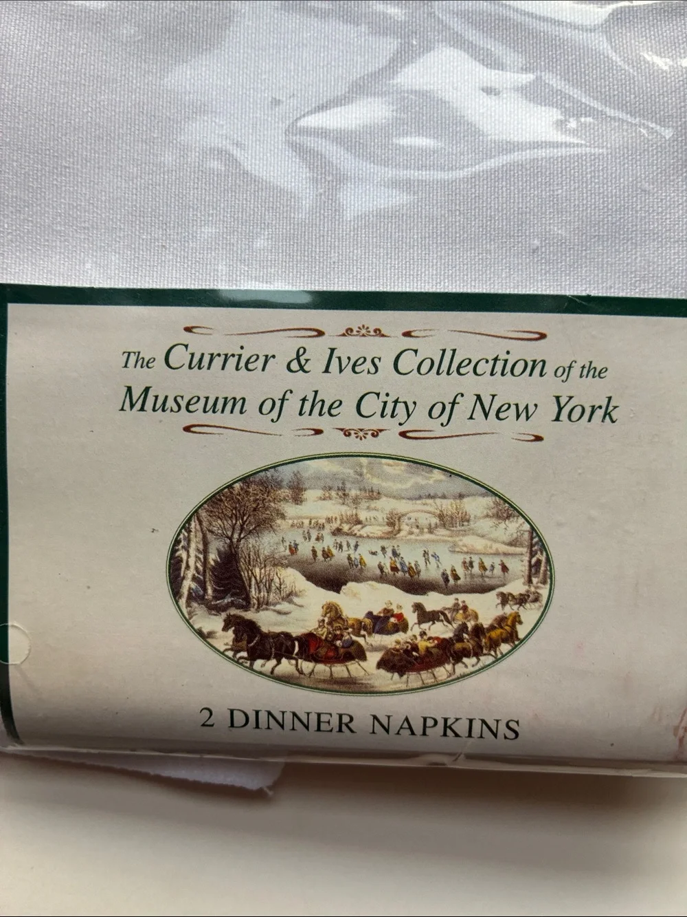 Currier & Ives Collection Museum City of New York Cotton Napkins Set of 4